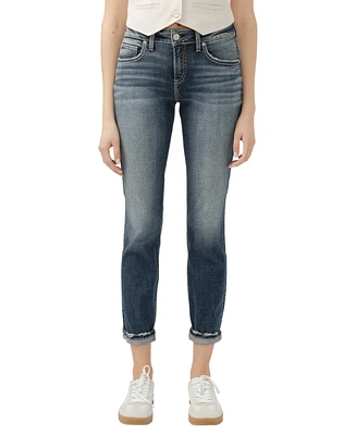 Silver Jeans Co. Women's Boyfriend Mid Rise Slim Leg