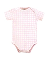 Touched by Nature Baby Girls Organic Cotton Bodysuits, Pink Peanut