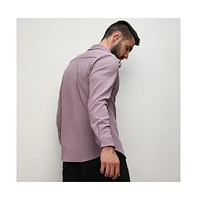 Campus Sutra Men's Lavender Stripe-Creased Shirt