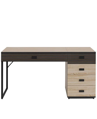 Tribesigns Computer Desk with 5 Drawers: 55