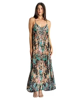 La Moda Clothing Women's Scoop neck t- back maxi dress