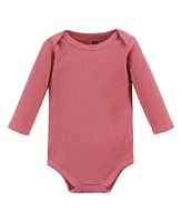 Hudson Baby Girls Thermal Long Sleeve Bodysuits, Acorn Botanical