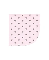 Hudson Baby Infant Girl Flannel Washcloths, Farm Friends Pink 12Pk, One Size