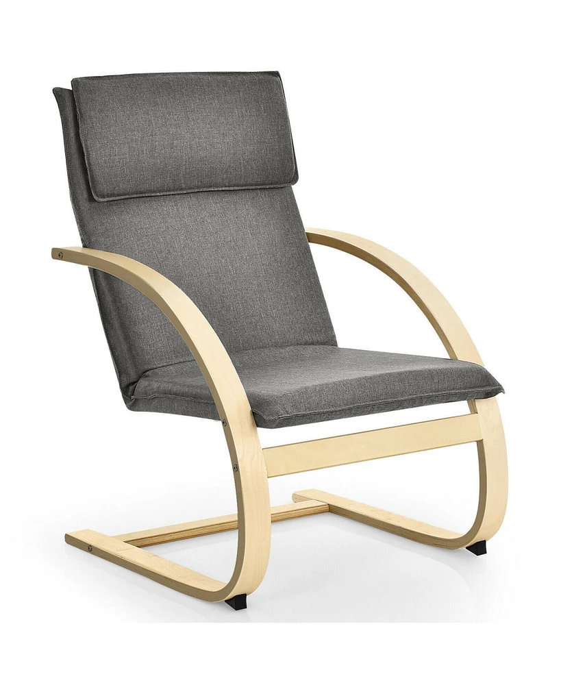 Givimo Modern Fabric Upholstered Bentwood Lounge Chair