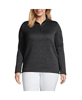 Lands' End Plus Sweater Fleece Quarter Zip Pullover