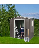 Mondawe 6ft x 5ft Outdoor Metal Storage Shed gray With window