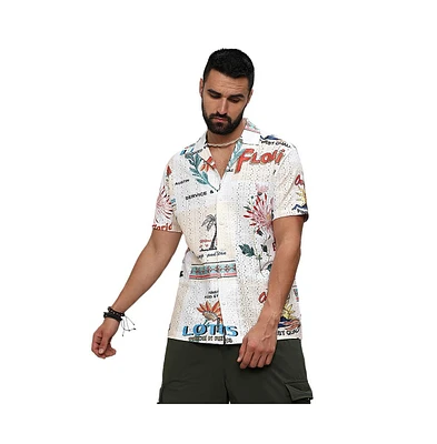 Men's Multicolour Retro Graphic Shirt