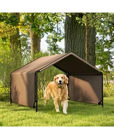 PawHut Portable Dog Tent for Shade Protection for Outdoor, Brown