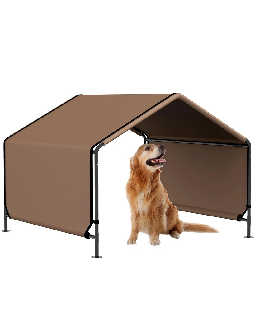 PawHut Portable Dog Tent for Shade Protection for Outdoor, Brown