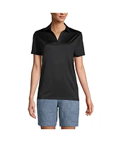 Lands' End Women's Short Sleeve Rapid Dry Sport Neck Polo Shirt