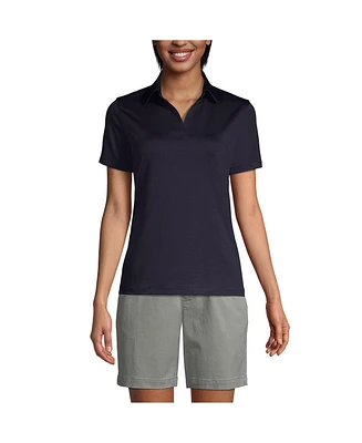 Lands' End Women's School Uniform Short Sleeve Rapid Dry Sport Neck Polo Shirt