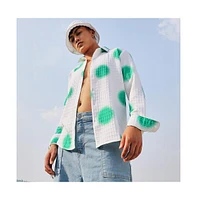 Men's Chalk White:Emerald Green Spraypaint Shirt
