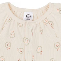 Gerber Baby Girls Long Sleeve Apples Dress