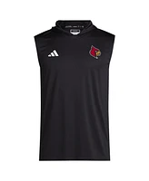 Adidas Men's Black Louisville Cardinals 2024 Sideline Hoodie Sleeveless Shirt