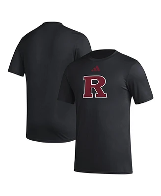 Adidas Men's Black Rutgers Scarlet Knights Primary Locker Logo Pre-Game Aeroready T-Shirt