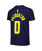 Nike Big Boys and Girls Tyrese Haliburton Navy Indiana Pacers Icon Edition Name Number T-Shirt