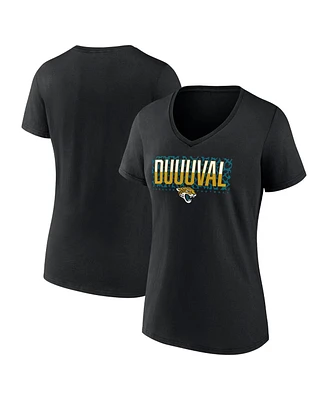 Fanatics Women's Black Jacksonville Jaguars Hometown Defensive Stand V-Neck T-Shirt