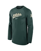 Nike Men's Green Oakland Athletics Authentic Collection Game Time Raglan Performance Long Sleeve T-Shirt