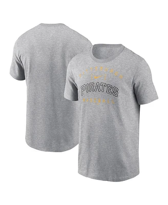 Nike Men's Heather Gray Pittsburgh Pirates Home Team Athletic Arch T-Shirt