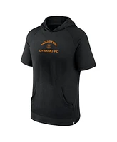 Fanatics Men's Black Houston Dynamo Fc Match Raglan Short Sleeve Pullover Hoodie