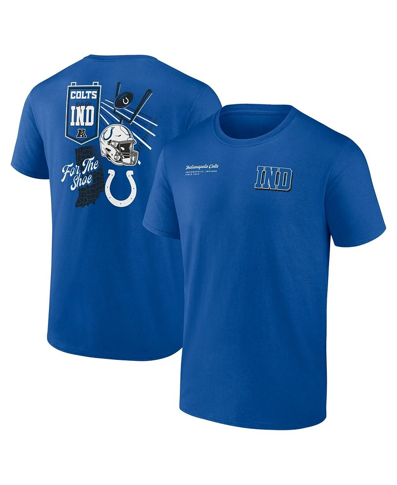 Fanatics Men's Royal Indianapolis Colts Split Zone T-Shirt