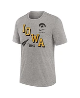 Nike Men's Heather Gray Iowa Hawkeyes Blitz Roll Call Tri-Blend T-Shirt