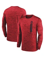 Nike Men's Scarlet Ohio State Buckeyes 2024 Sideline Velocity Performance Long Sleeve T-Shirt