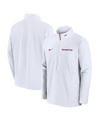 Nike Men's White Alabama Crimson Tide Sideline Coaches Quarter-Zip Jacket