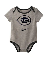 Nike Baby Boys and Girls Cincinnati Reds Authentic Collection Three-Pack Bodysuit Set