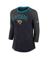 Nike Women's Black Jacksonville Jaguars Raglan 3/4 Sleeve T-Shirt