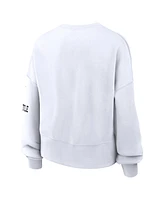 Nike Women's White Seattle Seahawks Oversized Long Sleeve Cropped Sweatshirt