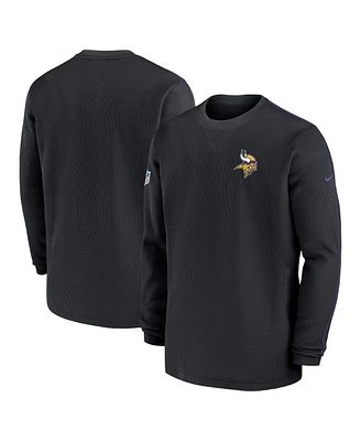 Nike Men's Black Minnesota Vikings 2024 Sideline Coaches Long Sleeve Top