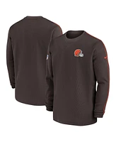 Nike Men's Brown Cleveland Browns 2024 Sideline Coaches Long Sleeve Top