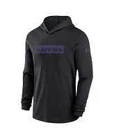 Nike Men's Black Baltimore Ravens Sideline Hoodie Performance Long Sleeve T-Shirt