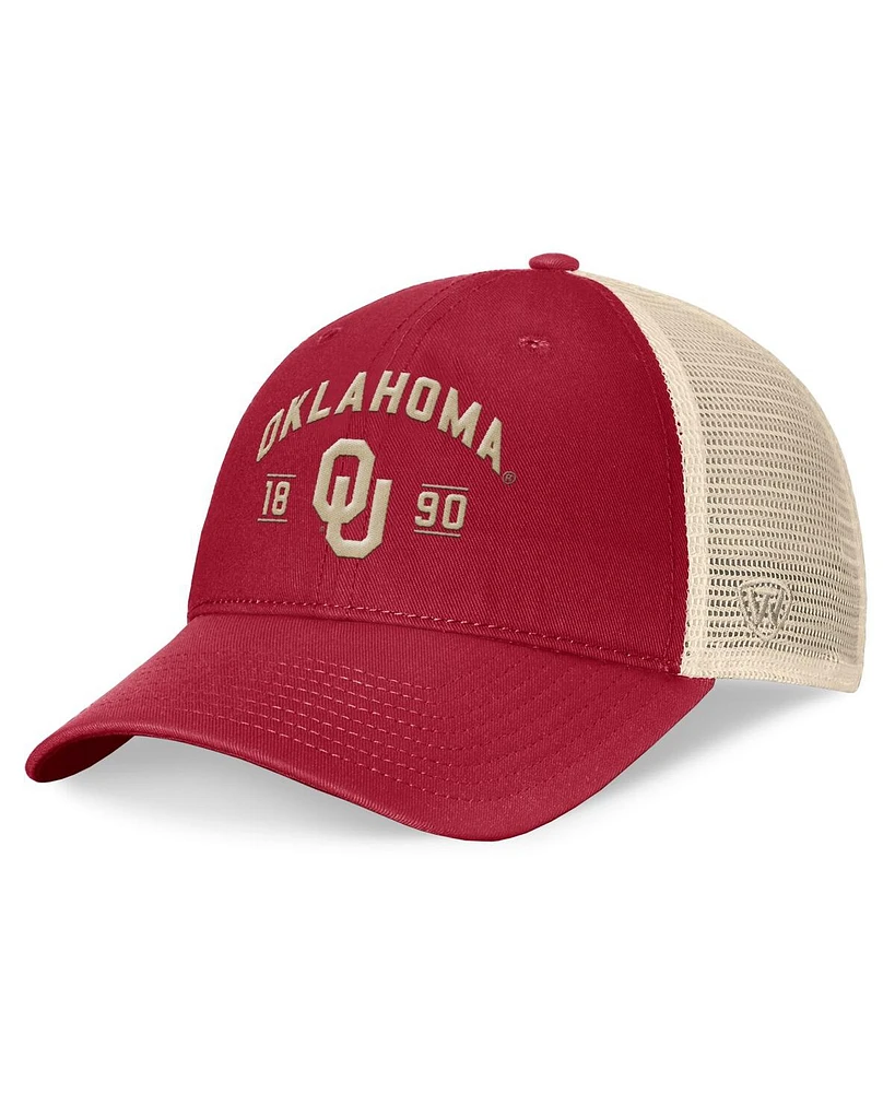 Top of the World Men's Crimson Oklahoma Sooners Heritage Waylon Trucker Adjustable Hat