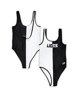 G-iii 4Her by Carl Banks Women's Black/White Detroit Lions Last Stand One-Piece Swimsuit