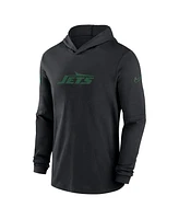 Nike Men's Black New York Jets Sideline Hoodie Performance Long Sleeve T-Shirt