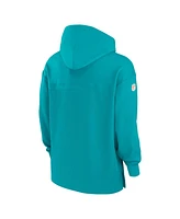 Nike Men's Aqua Miami Dolphins Sideline Jersey Performance Pullover Hoodie