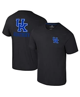 Colosseum Men's Black Kentucky Wildcats Logo Lockup 2-Hit Active Blend T-Shirt