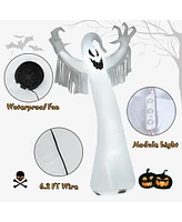 Givimo 12 Feet Halloween Inflatable Spooky Ghost with Blower and Led Lights