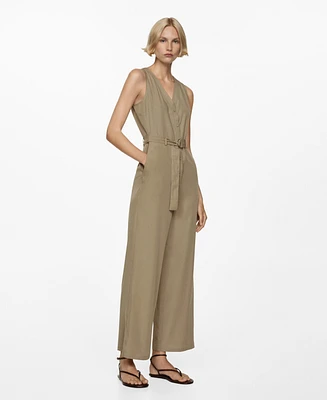 Mango Women's Belted Lyocell Jumpsuit