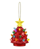 Mr. Christmas 4" Shatterproof Trees Red, Green, Gold Set of 3