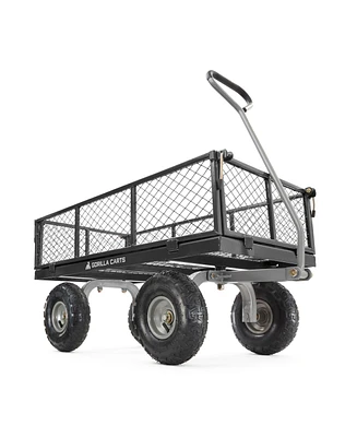 Gorilla Carts Steel Utility Cart Garden Beach Wagon, 800 Pound Capacity, Gray