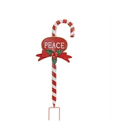 Slickblue Set of 3 Candy Cane Stakes – Festive Garden Decorations for the Holidays