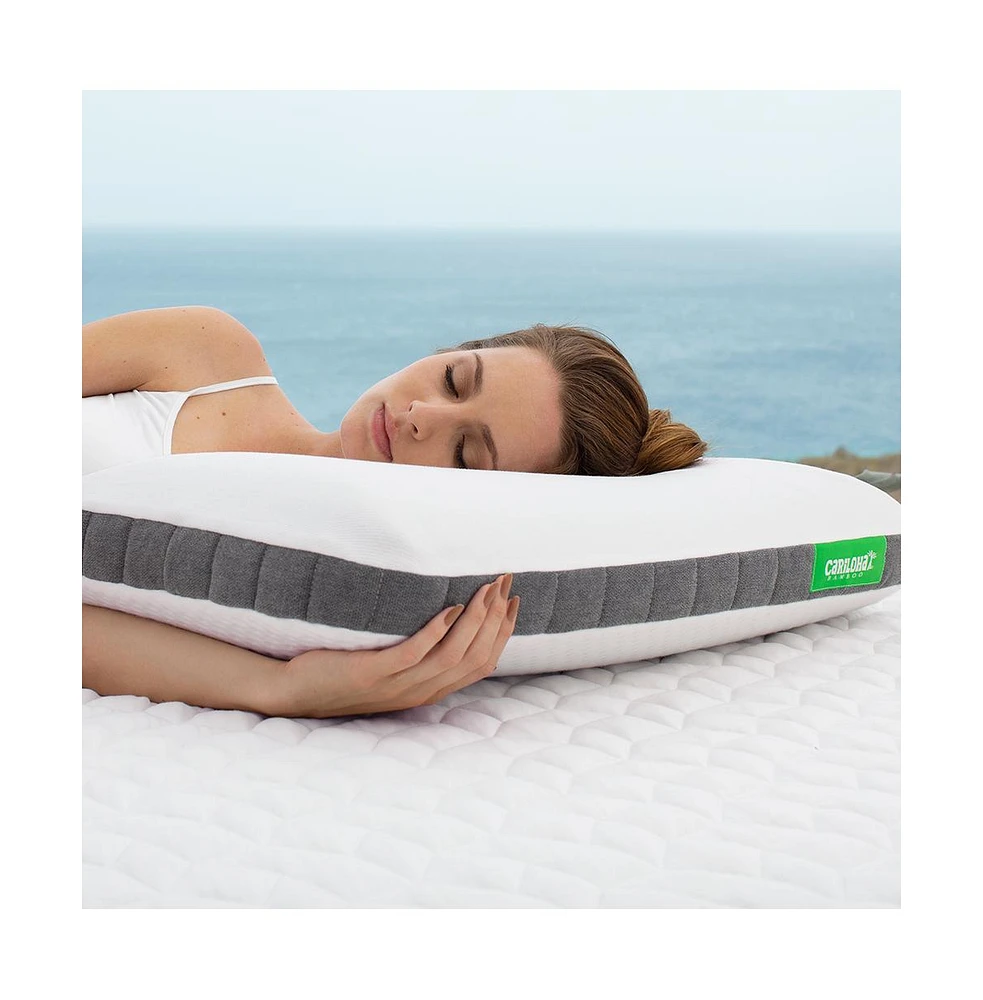 Cariloha Luxurious Cooling Geltop Pillow | Standard | White | 32"x20" | Viscose Material | Naturally breathable, Hypoallergenic, and Moisture wicking