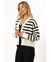 Kallen Button Front Striped Cardigan