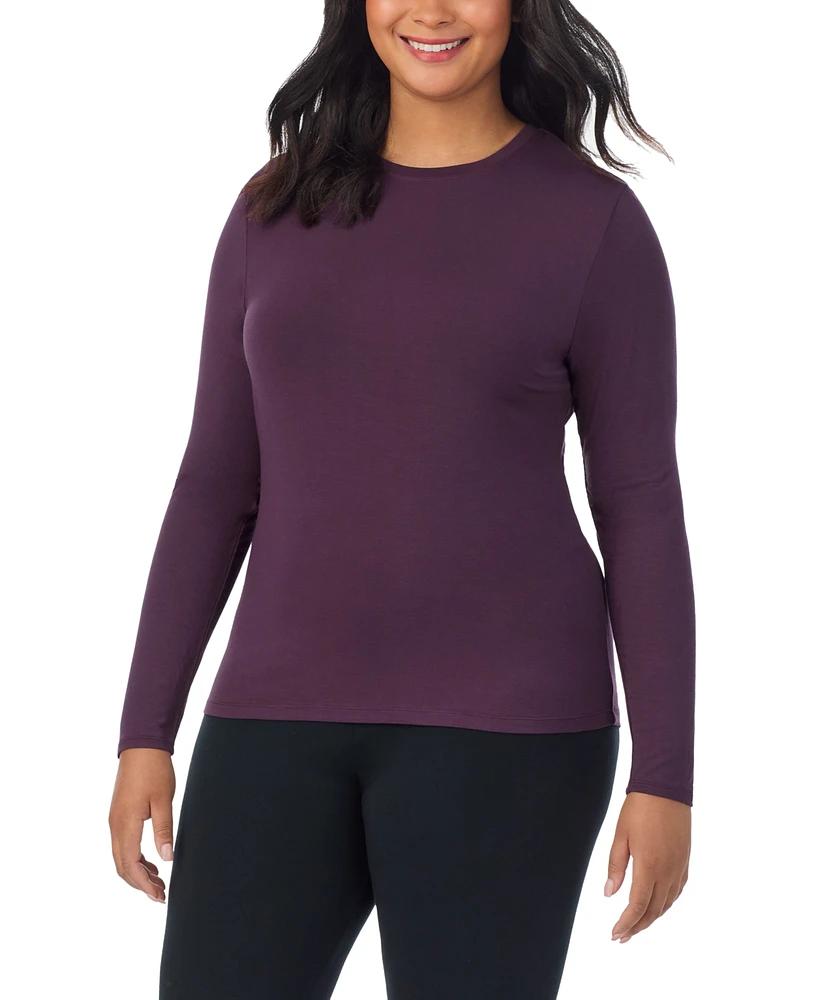 Cuddl Duds Plus Size Softwear Long-Sleeve Crewneck Top