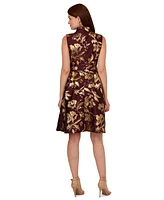 Adrianna Papell Women's Metallic Jacquard Fit & Flare Dress