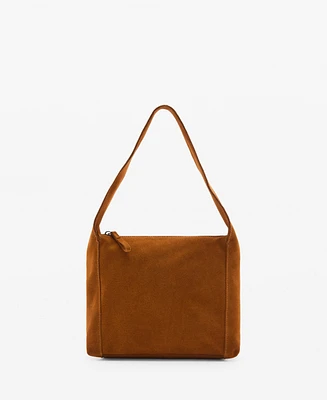 Mango Women's Suede Shoulder Bag