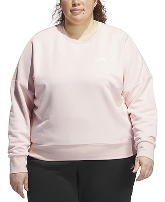 adidas Plus Size Small Logo Crewneck Sweatshirt